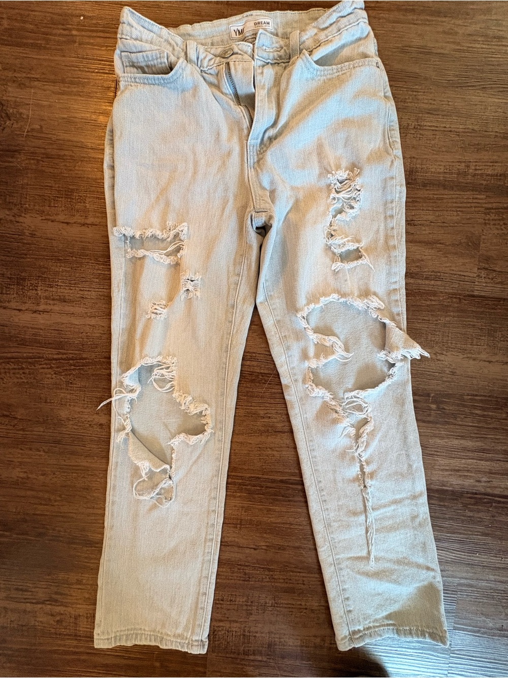 YMI Light Blue Denim Jeans. Size 9/29 distressed